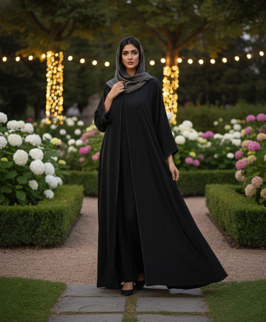 Midnight Grace Open Abaya