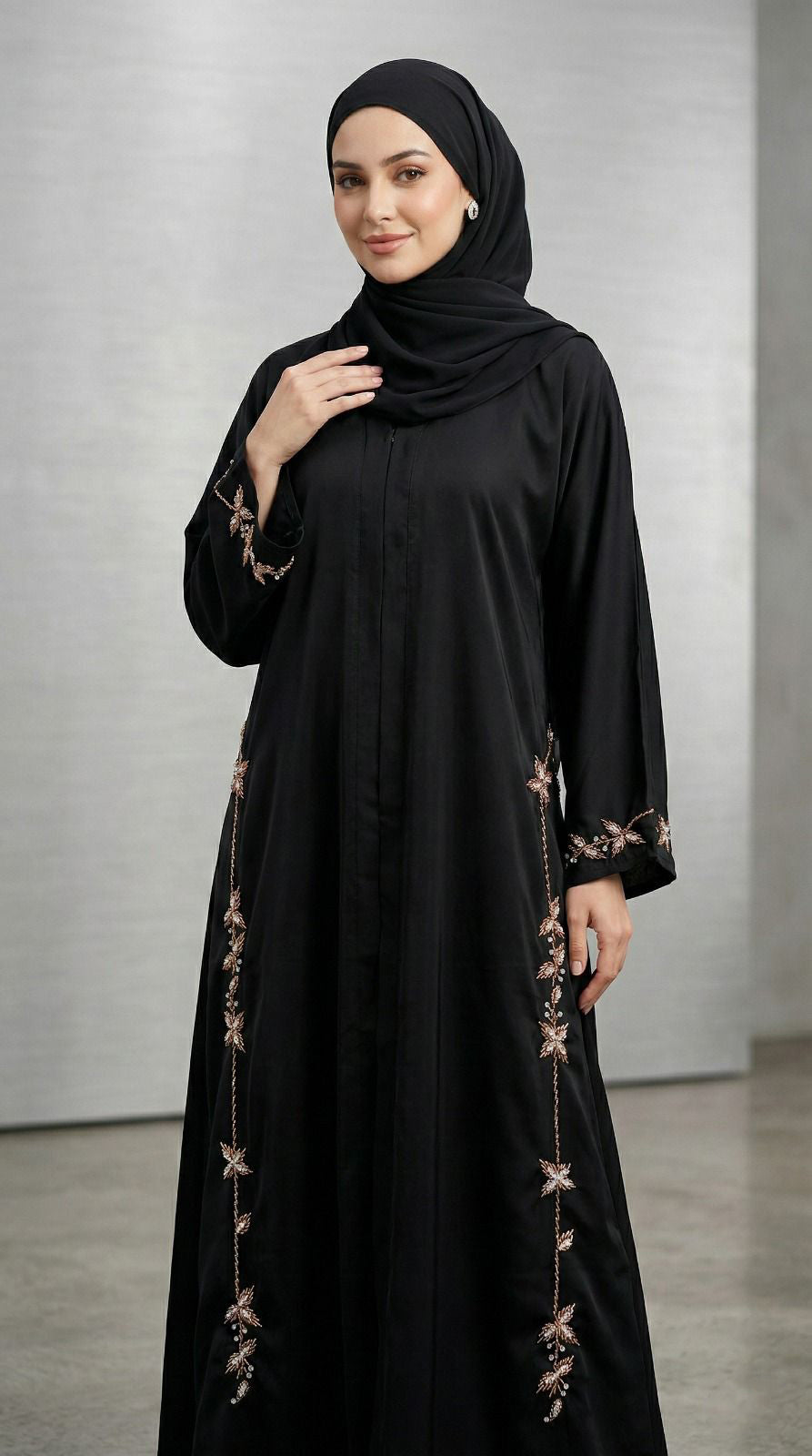 Noir Luxe Embroidered Abaya